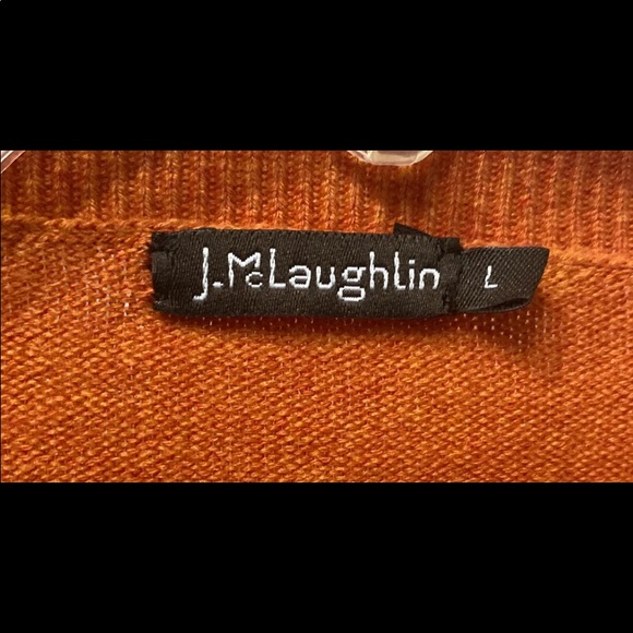 J. McLaughlin Men’s Burnt Orange V-Neck Cotton Blend Size Large Sweater - Picture 5 of 6